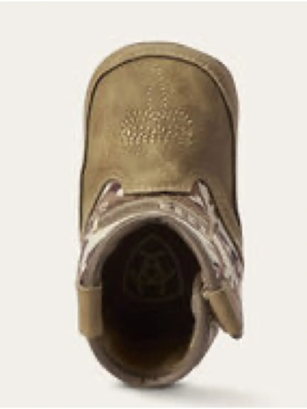 Kids Tan Suede & Camouflage Bootie